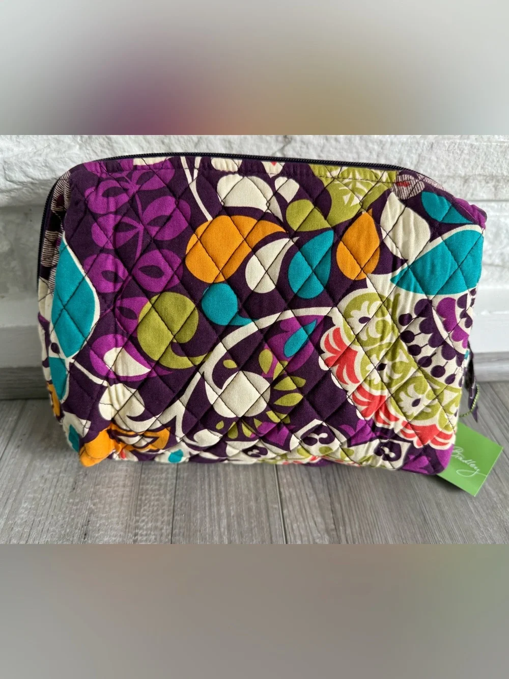 Vera Bradley Large Cosmetic Bag in Plum Crazy NWT